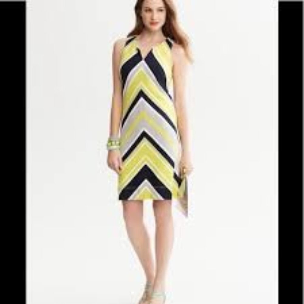 Banana Republic x Milly Striped Lime Dress - Size 12